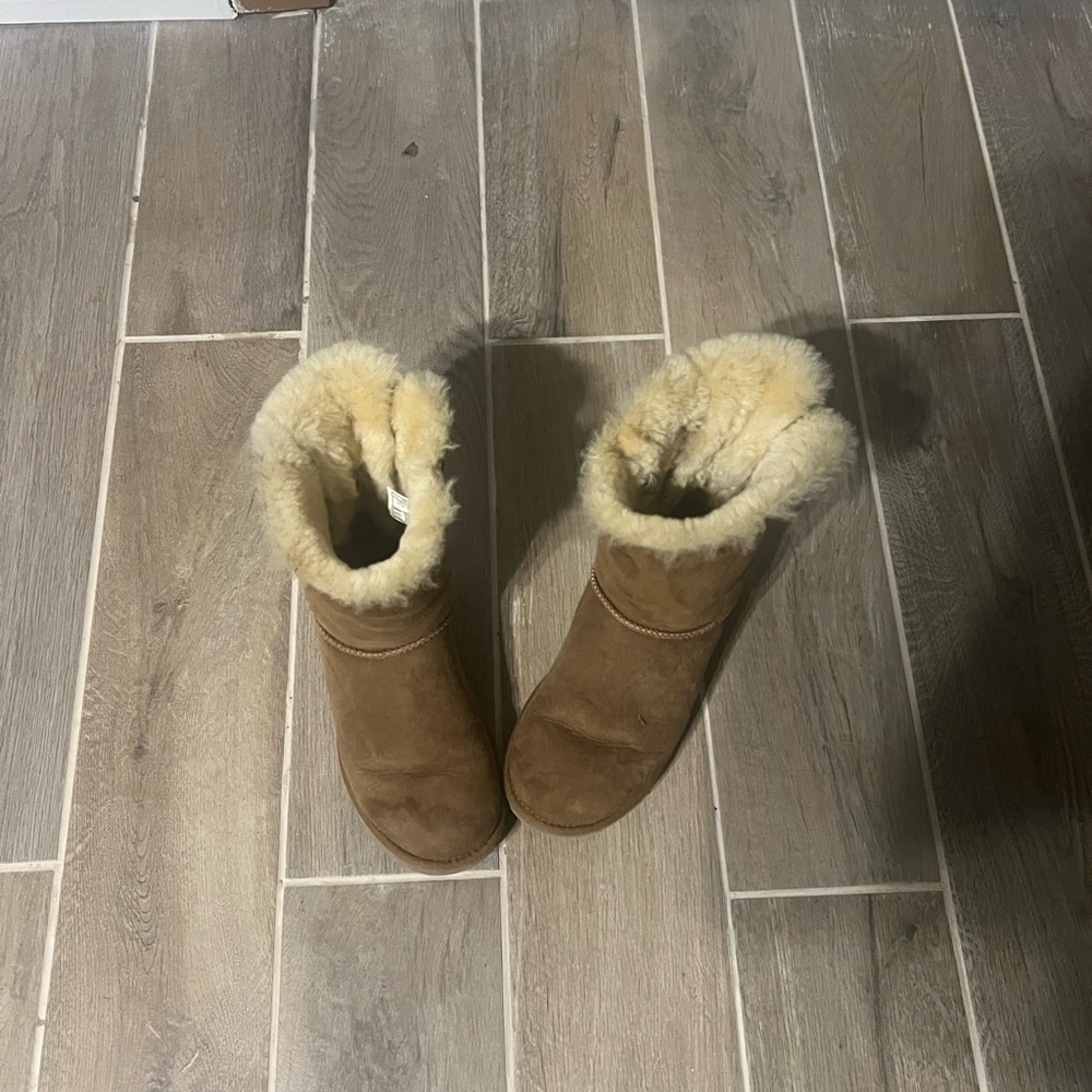UGG Tan Shearling-Lined Winter Boots